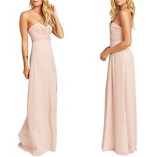 NEW SHOW ME YOUR MUMU Dusty Blush BONBON Strapless MAXI Dress Bridesmaid GOWN XL