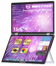 Maxfree M2 Dual-Screen 15.6" Laptop Extension Monitor 1080p 60Hz Refresh