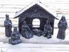 7 Piece Nativity Set Handcrafted From Coal Made in Kentucky