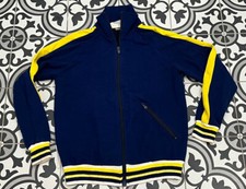 Vintage 1980s Blue White Stag Sportswear Zip Up 80s Track Jacket Small