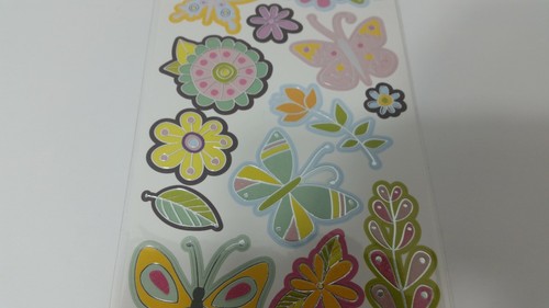Momenta Acid & Lignin Free Stickers Spring Flowers Butterflies Leaves 2 Sheets - Picture 6 of 12