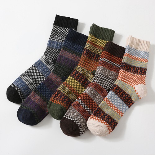 5 Pairs Men spring Warm Thick Wool Mixture Angora Cashmere Casual Dress Socks UK - Picture 3 of 9