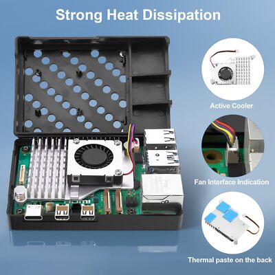 RasTech Raspberry Pi 5 8GB Kit - 64GB Edition With Active Cooler Is A High-performance Computing Device Featuring A Vemico Processor Clocked At 2.4 GHz And L2 RAM. It Comes In A Size Specified As Pi 5 8GB Starter Kit With Active Cooler.