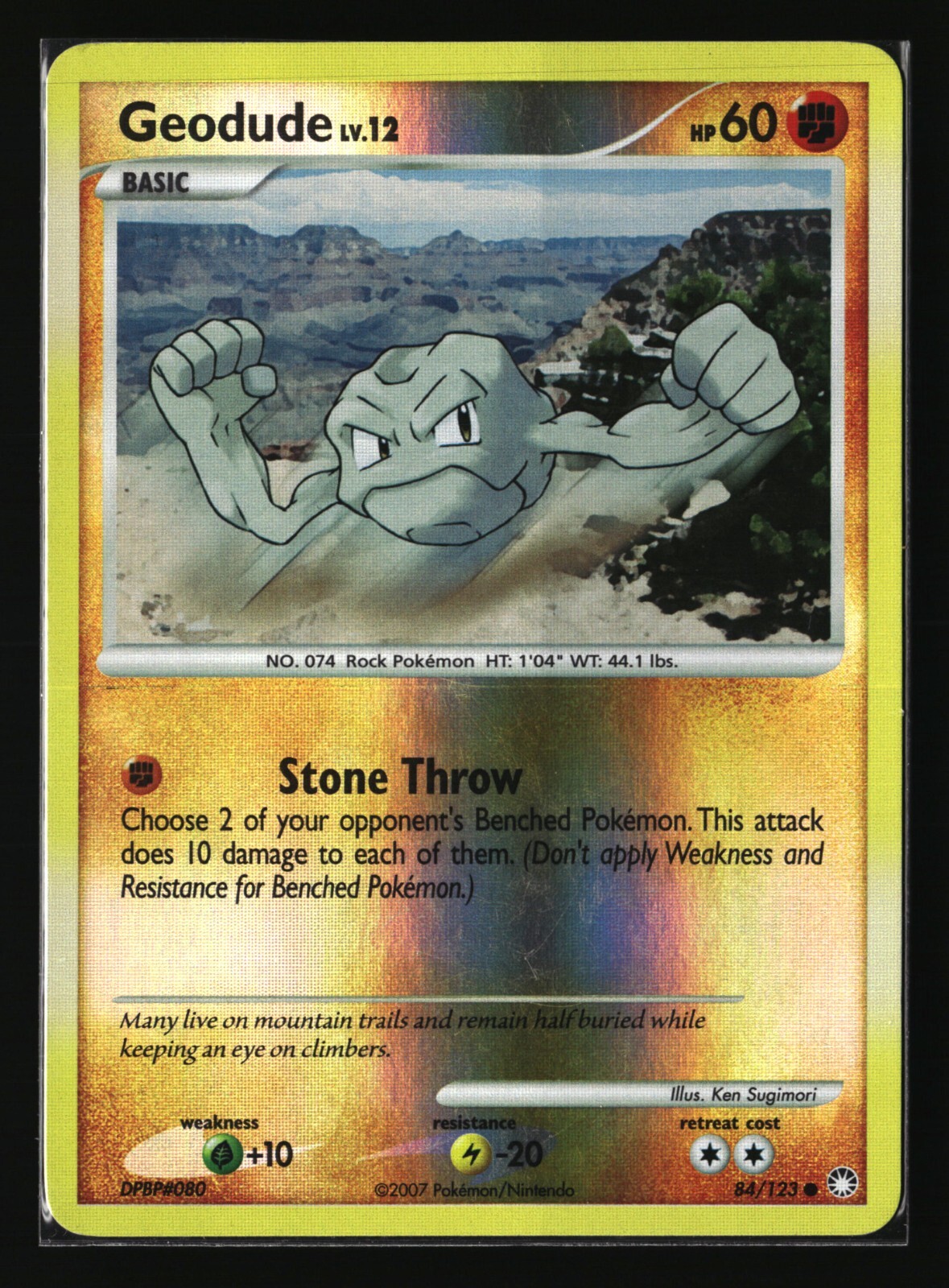 Pokemon GEODUDE 84/123 Reverse Holo (2007 Mysterious Treasures) LP/Light Play
