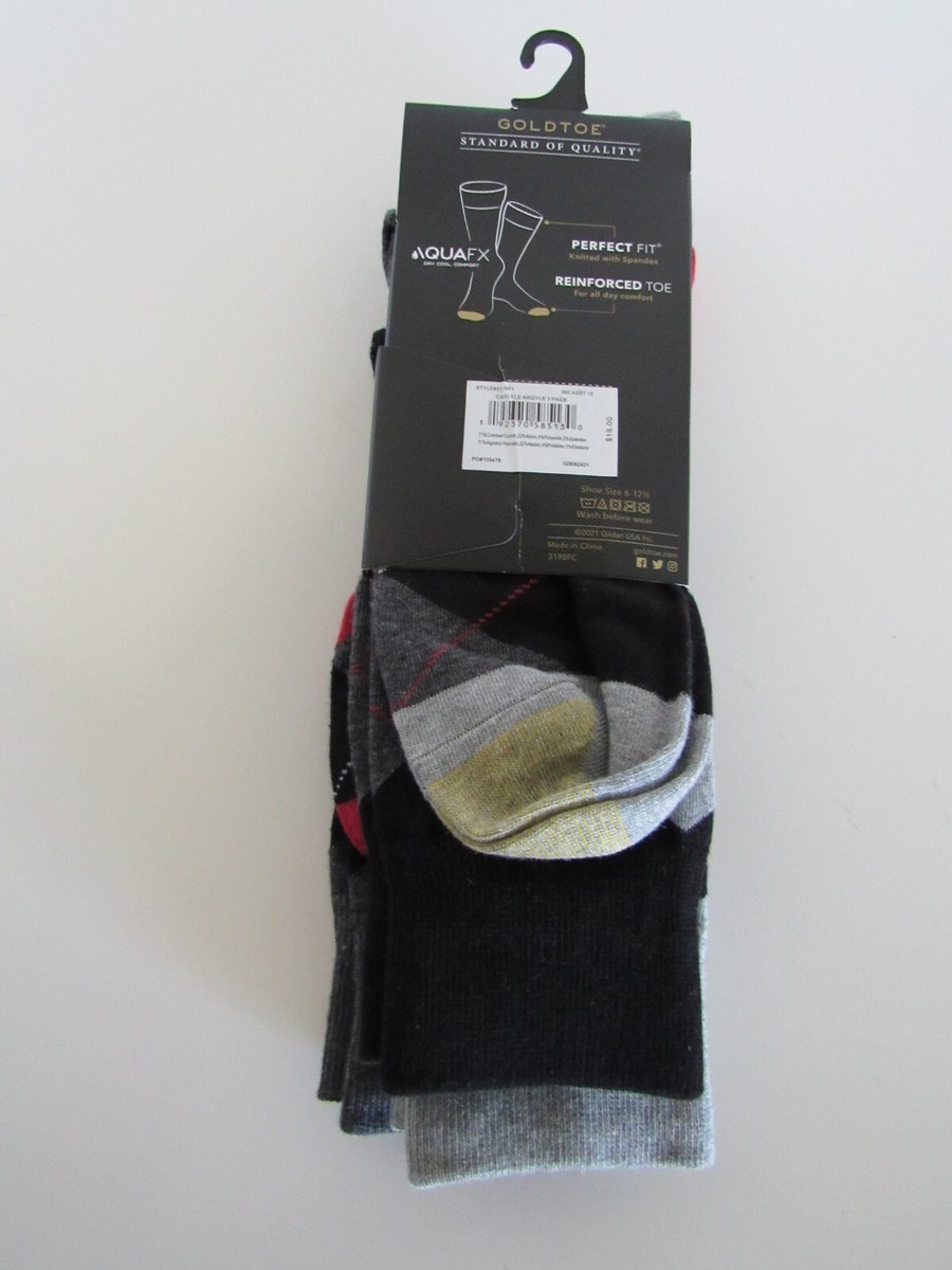 Gold Toe Men's Carlyle Argyle Crew Socks, 3-Pairs Gold Toe Men's Carlyle Argyle Crew Socks, 3-Pairs