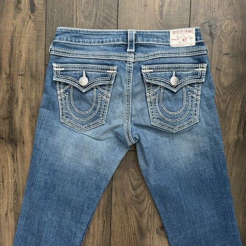 True Religion Becky Bootcut Jeans Medium Wash Back Flaps Women’s Size 30 - Picture 4 of 5