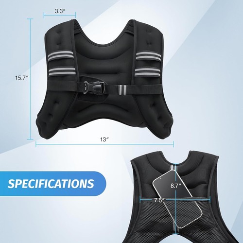 12lb Weighted Vest with Reflective Stripes – Strength Training & Fitness - Picture 7 of 7