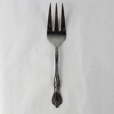 Oneida Stainless Steel Serving Fork With Floral Art Deco Patterns