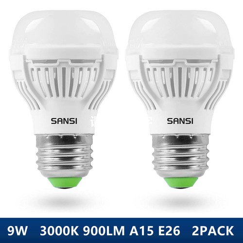 2 Pack SANSI LED Light Bulb 3000K/5000K 9W 900lm Daylight A15 E26 Home Lamp E26 - Picture 12 of 33