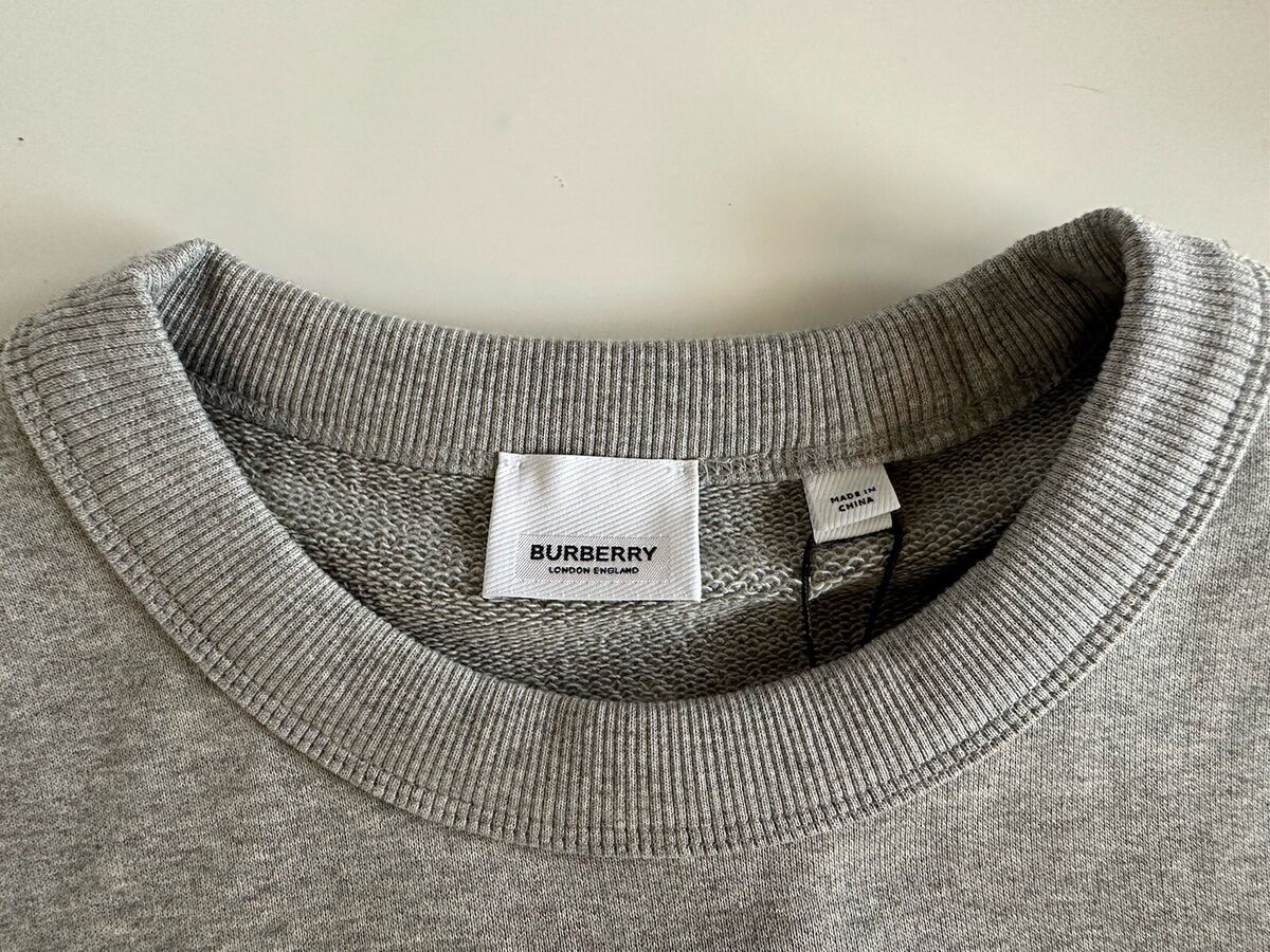 NWT $680 Burberry Fawson Pale Grey Sweatshirt 2XS 8052992 NWT $680 Burberry Fawson Pale Grey Sweatshirt 2XS 8052992