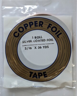 3/16 EDCO Silver Back Copper Foil for Stained Glass - 1.0 mil