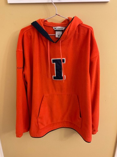 COLUMBIA PULL OVER HOODIE JACKET FIGHTING ILLINI - ILLINOIS- Mens XL