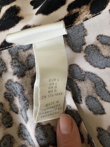 Maxi abito donna H&M stampa leopardata taglia L lungo maniche corte preferito blogger - Foto 3 di 10