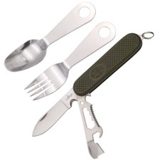 Essbesteck Multitool Messer Campingmesser. Mit Nylonscheide