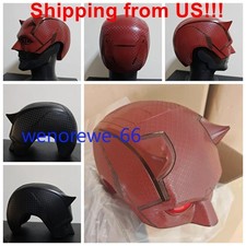 US Ship  Red/Black Daredevil Born Again Helmet ABS Half Face Mask Wearable Prop