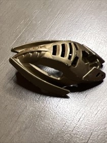 Lego 44851b Bionicle Mask Kraahkan, 4 Hole Chin Flat Dark Gold Tower Of Toa 8758