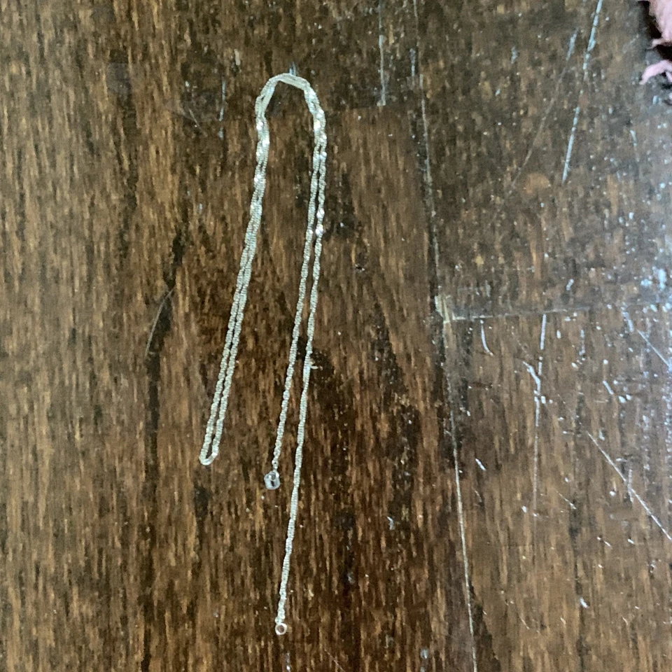 Cadena Singapur maciza de oro blanco de 14 quilates de 20 pulgadas de largo. Aurafin Italia 1,7 gramos Foto 4 de 4