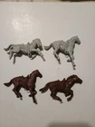 Lot of 4 Marx ? High Quality Molded Ornate Saddles Running Horses 1950's-60s