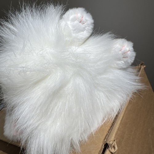 TY Beanie Classic Cashmere the Rabbit Beanie Baby 2001 White Plush Large Bunny - Picture 10 of 24