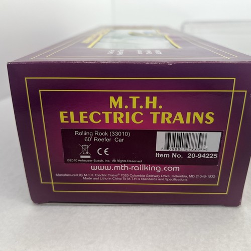 MTH Premier 20-94225 Rolling Rock Beer 60’ Reefer Car O Gauge New #33010 - Picture 10 of 10