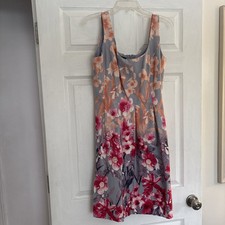 Nine West Woman Dress 10 Floral Pleated Sleeveless Pockets