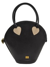 MOSCHINO Henkeltasche Klein Damen Tasche schwarz-wollweiß Elegant