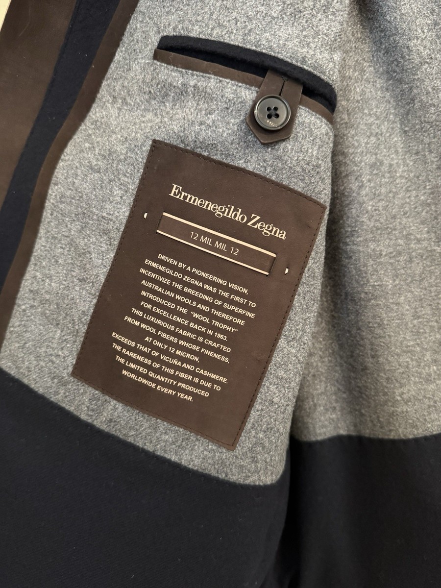 Ermenegildo Zegna 12 Mil Mil 12 Full Zip Vest Wool Cashmere Navy