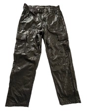 American Eagle Stretch HighWaisted Vegan Leather Straight Cargo Pant Brown Sz 12