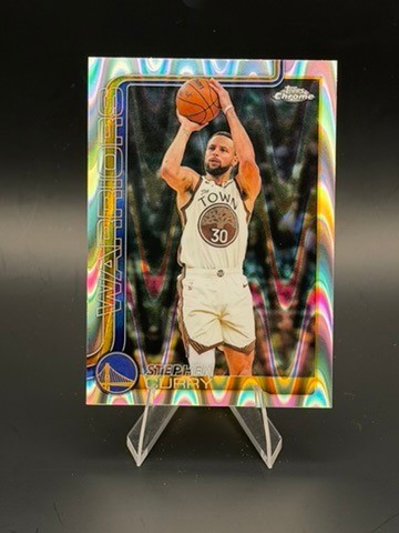 Stephen Curry 2025-26 Topps Chrome Update RayWave Refractor #14 Warriors