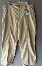 NWT Columbia Pants Mens Size 42x30 Light Beige Cargo Hiking Pants Insect Blocker