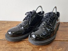 Clarks Witcombe Echo Black Patent Brogues Wings Office School Work Shoes UK7 D