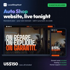 Turnkey Auto Shop Website   Standard Plan   12 Months Hosting Included