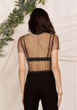 Windsor Meshing You Heat Stone Crop Top NWT S...