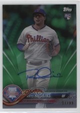 2018 Topps Clearly Authentic Auto Green 17/99 Rhys Hoskins #CAA-RH Auto 0s5s