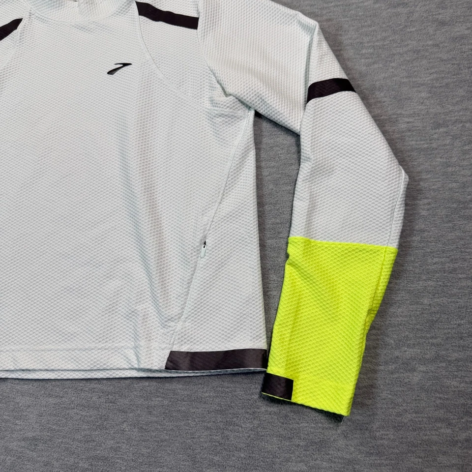 Brooks 女式 L 灰色霓虹长袖运动反光跑步衬衫 — 第 2/4 张图片