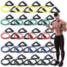 20 Pcs Resistance Bands with Handles for Home Workouts, Universal Exercise Ba...