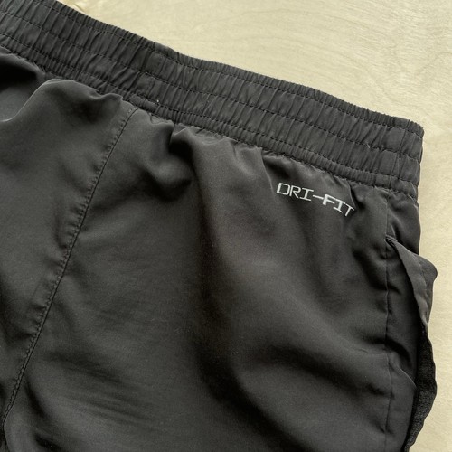 Nike Dri Fit Black Track Pants Size M Medium 5 - 6 Years Warmup Joggers Cuffed - Picture 5 of 14