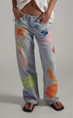 We The Free Surfside Patched Jeans Size 24 $298 Retail #005