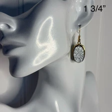 Jasmine Lane Gold Tone Faux Natural Stone Dangle Earrings NWT