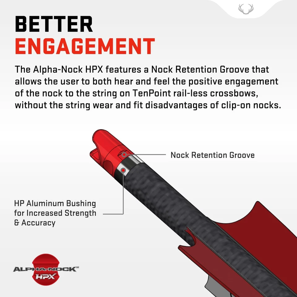 Alpha-Nock HPX, Rojo - Pack de 12 - Compatible con todos los TenPoint y Wicked Ridge C Foto 3 de 3