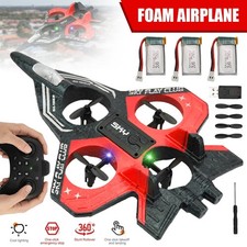 RC Glider Plane 2.4G Remote Control Stunt Foam Jet Drone with Light Gifts– Red