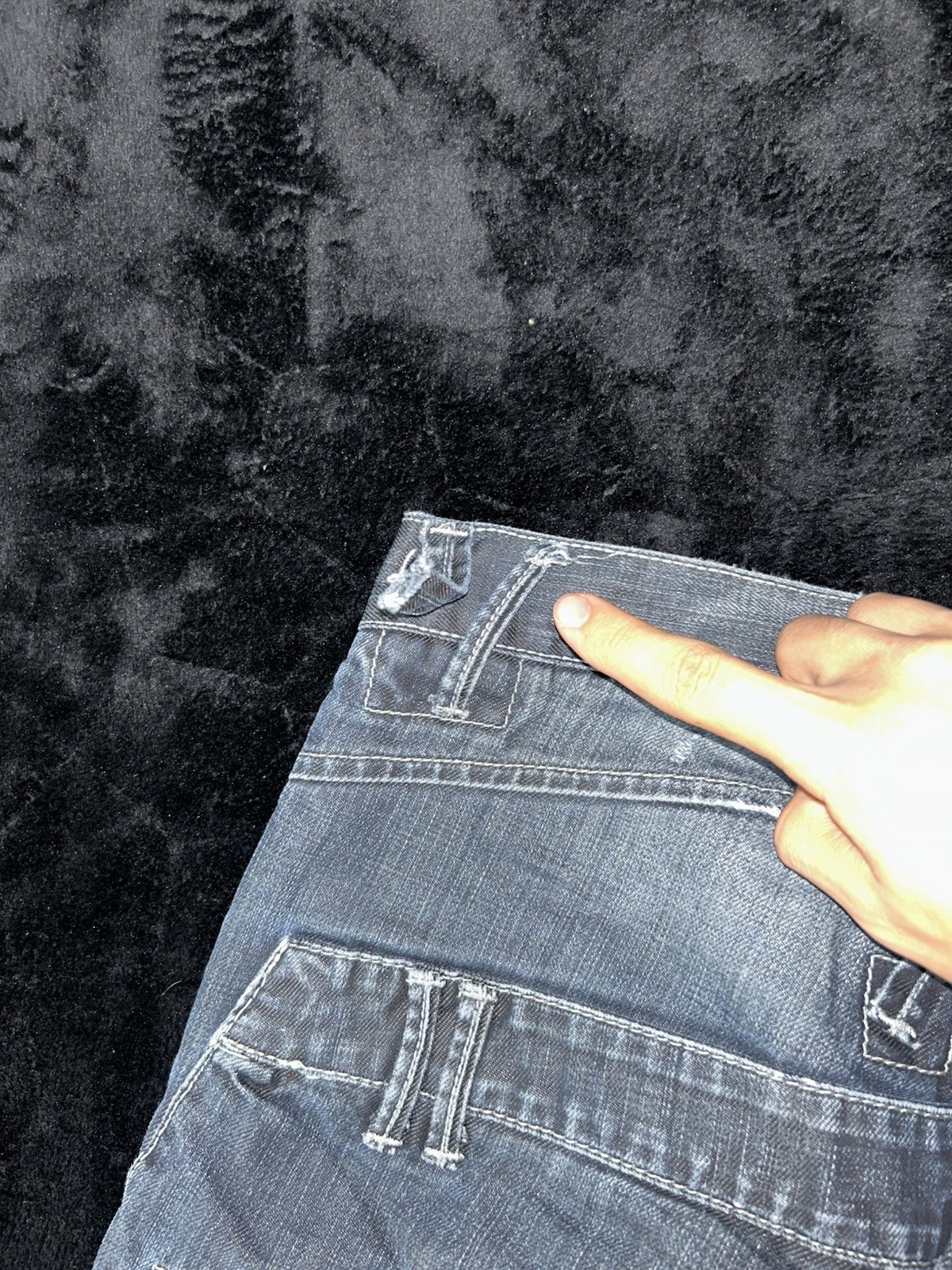 883 Police Men’s Jeans Embroidery Black Jeans Size 32x32 Rare Strap Extra Pocket