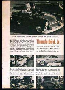 Powercar THUNDERBIRD Sidewalk Car 1955 pictorial AD