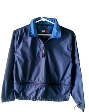 L K VTG Tommy Hilfiger Zip Logo Kids Unisex Windbreaker Spring Jacket Size S