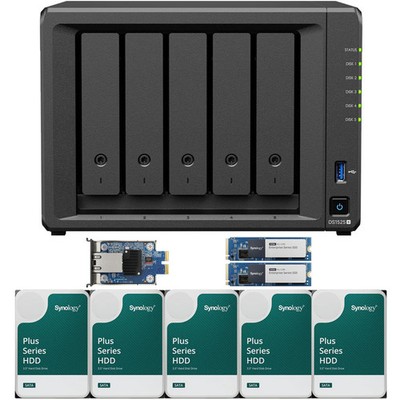 Synology DS1525+ 8GB RAM 10GbE 1.6TB Cache 40TB (5x8TB) Synology Plus Drives