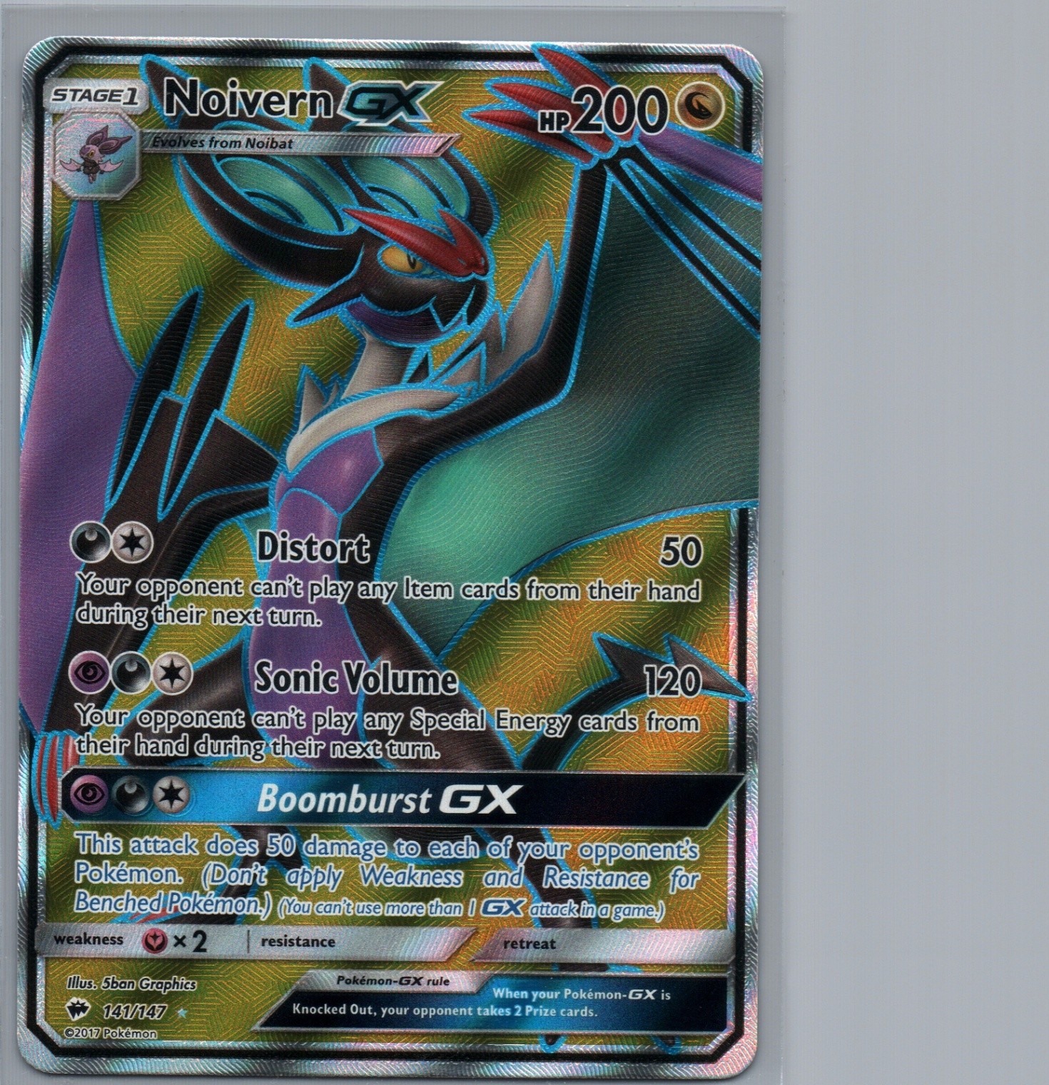 Noivern GX (Full Art) | 141/147 Ultra Rare | SM - Burning Shadows | LP/MP