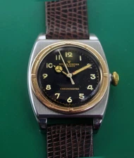 Vintage 1944 ROLEX  "Viceroy"  Black Dial Pink Bezel  Military Watch Ref. 3359