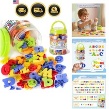 104 PCS Alphabet Magnetic Letters and Numbers for Toddlers,ABC 123 Fridge Edu...