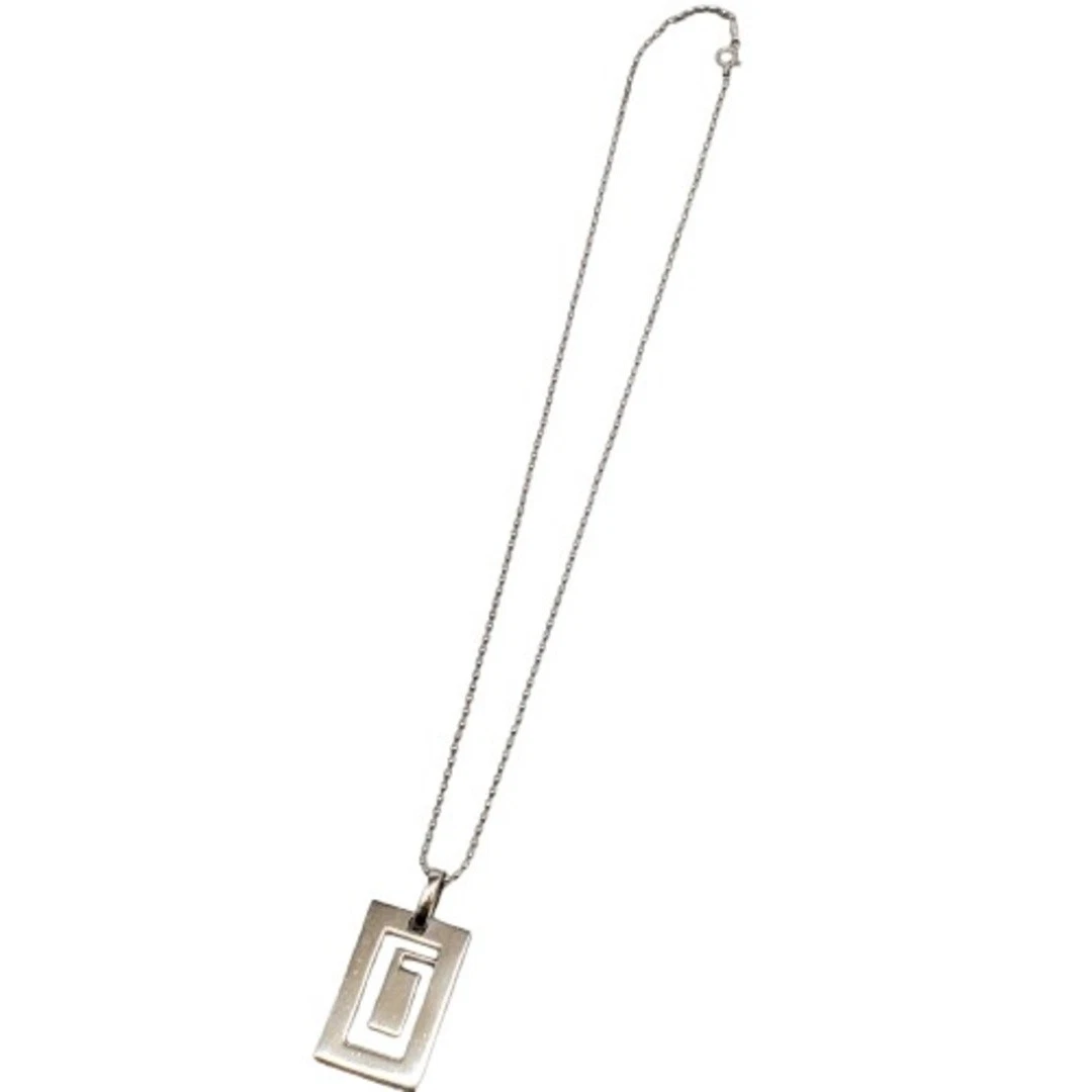 Gucci G Logo Plaque Collier Sv925 Argent Accessoires Homme Femme Occasion NE51 0