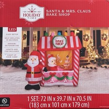 NEW 6’ GEMMY Santa and Mrs. Claus Bake Shop Christmas Airblown Yard Inflatable